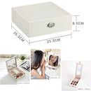Wooden Jewelry Box Necklace Ring Storage Organizer Large Jewel Cabinet Gift Case(Purplish Red)