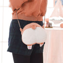 Simple Cute Corgi Buttocks Portable Crossbody Bag Coin Purse with Chain