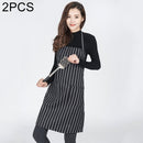 2 PCS Black and White Stripes Unisex Chef Waiter Barista Aprons Work Aprons