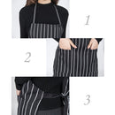 2 PCS Black and White Stripes Unisex Chef Waiter Barista Aprons Work Aprons
