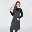 2 PCS Black and White Stripes Unisex Chef Waiter Barista Aprons Work Aprons