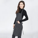 2 PCS Black and White Stripes Unisex Chef Waiter Barista Aprons Work Aprons