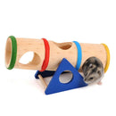 Pet Supplies Wooden Porous Design Hamster Rainbow Upturned barrel Pets Toys