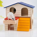 Pet Double Layer Room Wooden Small Animal Hamster Squirrel Sleeping House Cage Nest