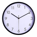 12 inch Creative Decorative Round Shape Metal Brushed Texture Living Room Wall Clock(Black+White)