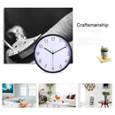 12 inch Creative Decorative Round Shape Metal Brushed Texture Living Room Wall Clock(Black+White)