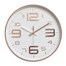 12 inch Creative Decorative Round Shape Living Room Simple Modern Quartz Wall Clock(Rose Gold)