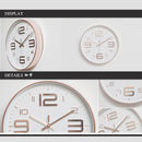 12 inch Creative Decorative Round Shape Living Room Simple Modern Quartz Wall Clock(Rose Gold)