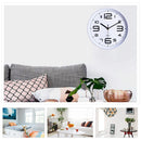 12 inch Creative Decorative Round Shape Living Room Simple Modern Quartz Wall Clock(White)