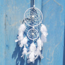 Creative White Lace Flower Dream Catcher Wind Chimes Feather Pendant for Home Wall Decorations Ornament, Random Style Delivery