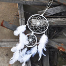 Creative White Lace Flower Dream Catcher Wind Chimes Feather Pendant for Home Wall Decorations Ornament, Random Style Delivery