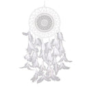 Creative White Lace Flower Dream Catcher Wind Chimes Feather Pendant for Home Wall Decorations Ornament, Random Style Delivery