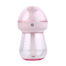 240ML Milk Feeding Bottle Shape Aromatherapy Air Purifier Humidifier with LED Light for Home / Office / Car(Pink)