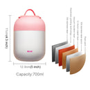 700mL Cute Practical Student Children Cooking Pot Multi-function Stainless Steel Barrel(Pink and White)