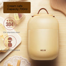 700mL Cute Practical Student Children Cooking Pot Multi-function Stainless Steel Barrel(Coffee)