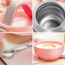 700mL Cute Practical Student Children Cooking Pot Multi-function Stainless Steel Barrel(Grey)