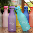 550mL Frost Leak-proof Plastic Portable Soda Bottle Sealed Simple Student Handy Beverage Bottle(Blue)