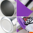 500ml Single Wall Electropolished Stainless Steel Curling Edge Beverage Cup With Rubber Circle Band And Cap(Purple)