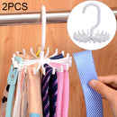 2 PCS 20 Claws 360 Degree Rotatable Tie Rack Belt Scarf Hanger Holder, Size: S(White)