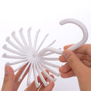 2 PCS 20 Claws 360 Degree Rotatable Tie Rack Belt Scarf Hanger Holder, Size: S(White)