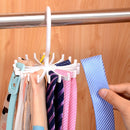 2 PCS 20 Claws 360 Degree Rotatable Tie Rack Belt Scarf Hanger Holder, Size: S(White)