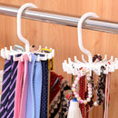 2 PCS 20 Claws 360 Degree Rotatable Tie Rack Belt Scarf Hanger Holder, Size: S(White)