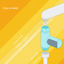 BD-LS-01 Baby Showering 360 Degree Rotatable LED Display Passive Water Thermometer (Plating)