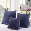 Three-dimensional Triangular Wedge Tatami Cushion Bed Backrest Waist Support Pillow with Interior Pillow, Size: 40cm x 36cm (Navy Blue)