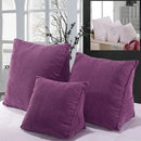 Three-dimensional Triangular Wedge Tatami Cushion Bed Backrest Waist Support Pillow with Interior Pillow, Size: 40cm x 36cm (Purple)