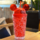 450ml Leak Proof Double Layer AS-Made Beverage Cute Bottle with Cap And Straw for Summer Day
