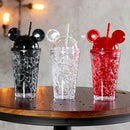 450ml Leak Proof Double Layer AS-Made Beverage Cute Bottle with Cap And Straw for Summer Day