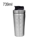 739ml(25oz) Healthy Sports Cup Stainless Steel Protein Powder Classic Shaker Bottle Replacement Milkshake Cup