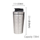 739ml(25oz) Healthy Sports Cup Stainless Steel Protein Powder Classic Shaker Bottle Replacement Milkshake Cup