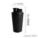 500mL(17.5oz) Healthy Sports Cup Stainless Steel Protein Powder Classic Shaker Bottle Replacement Milkshake Cup