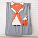 Fox Pattern Stereoscopic Ears Baby Knitted Blanket(Grey)