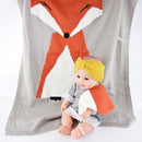 Fox Pattern Stereoscopic Ears Baby Knitted Blanket(Light Grey)