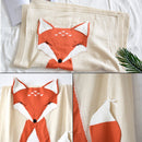 Fox Pattern Stereoscopic Ears Baby Knitted Blanket(Beige)