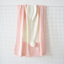 Rabbit Pattern Stereoscopic Ears Baby Knitted Blanket(Pink)