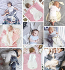 Rabbit Pattern Stereoscopic Ears Baby Knitted Blanket(Pink)