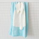 Rabbit Pattern Stereoscopic Ears Baby Knitted Blanket(Baby Blue)