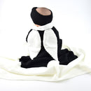 Rabbit Pattern Stereoscopic Ears Baby Knitted Blanket(Black White)