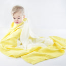 Rabbit Pattern Stereoscopic Ears Baby Knitted Blanket(Yellow)