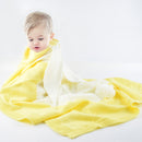 Rabbit Pattern Stereoscopic Ears Baby Knitted Blanket(Yellow)