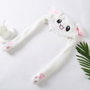 Soft Plush Airbag Movable Rabbit Ears Hat, Embroidery Style