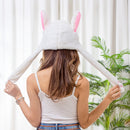 Soft Plush Airbag Movable Rabbit Ears Hat, Embroidery Style