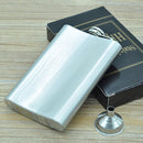 225mL (8oz) Outdoor Sports Handy Home Travel Wild Stainless Steel Portable Hip Flask(with Small Funnel)(Silver 225mL (8oz))