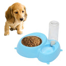 2 in 1 Stainless Steel Bowls, Anti-slippery Mat Detachable Pets Bowls(Blue)