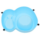 2 in 1 Stainless Steel Bowls, Anti-slippery Mat Detachable Pets Bowls(Blue)