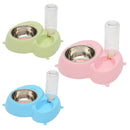 2 in 1 Stainless Steel Bowls, Anti-slippery Mat Detachable Pets Bowls(Blue)
