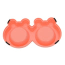 2 in 1 Stainless Steel Bowls, Anti-slippery Mat Cartoon Shape Detachable Pets Bowls, Random Color Delivery(Pink)
